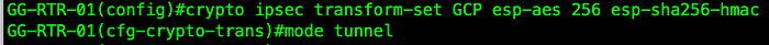 IPsec transform set