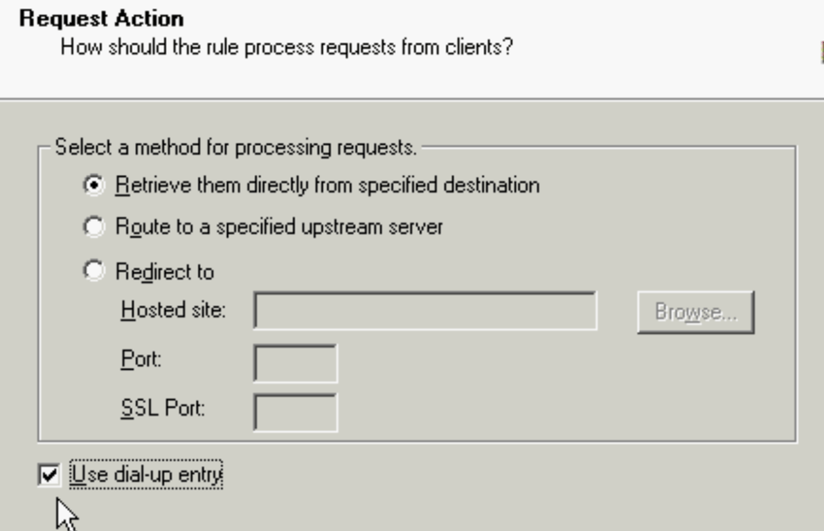 Routing action
