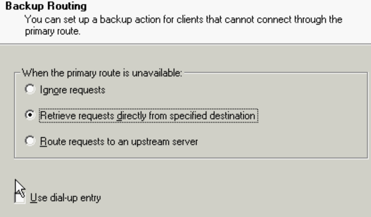 Backup routing