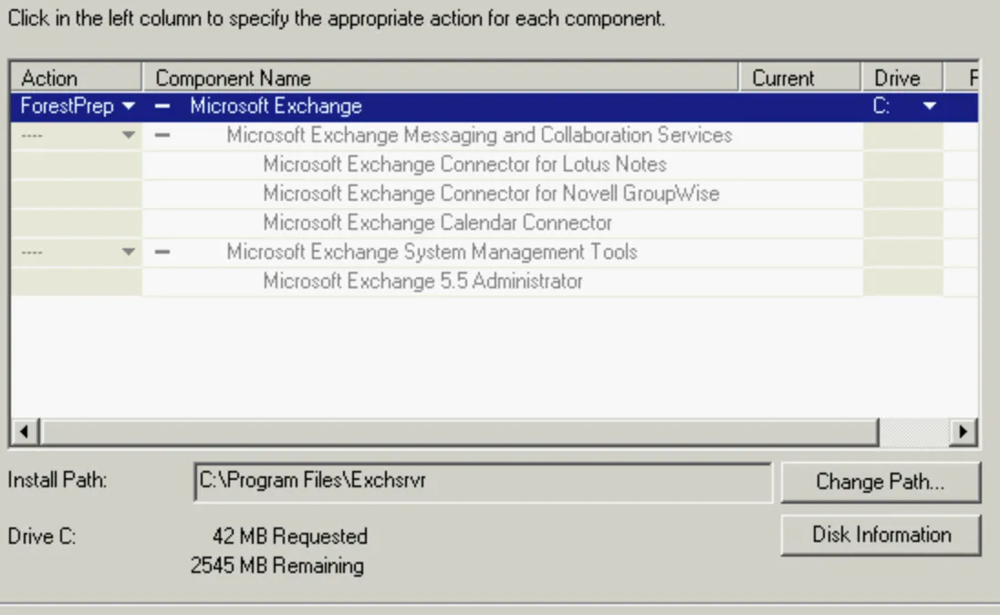 Installing Exchange Server 2003