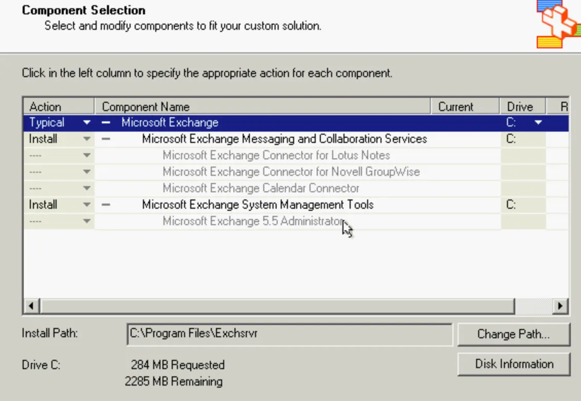 Installing Exchange Server 2003