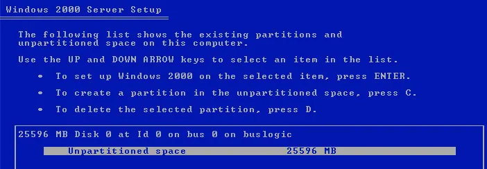 Windows 2000 Server Installation