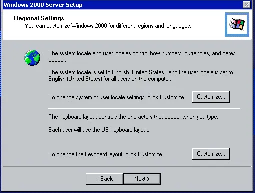 Windows 2000 Server Installation