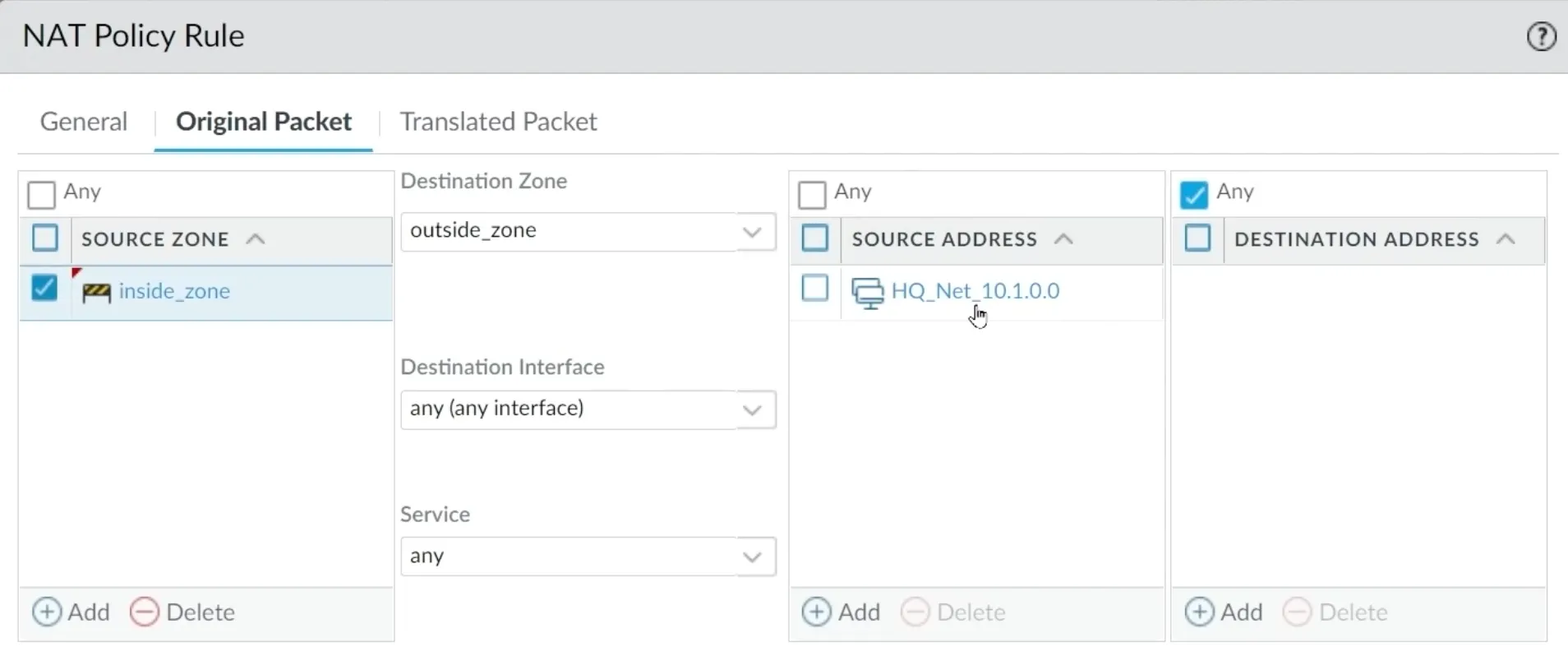 Palo Alto NAT Policy Rule