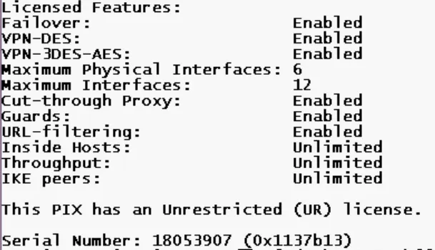 PIX Show Version Licensed Features