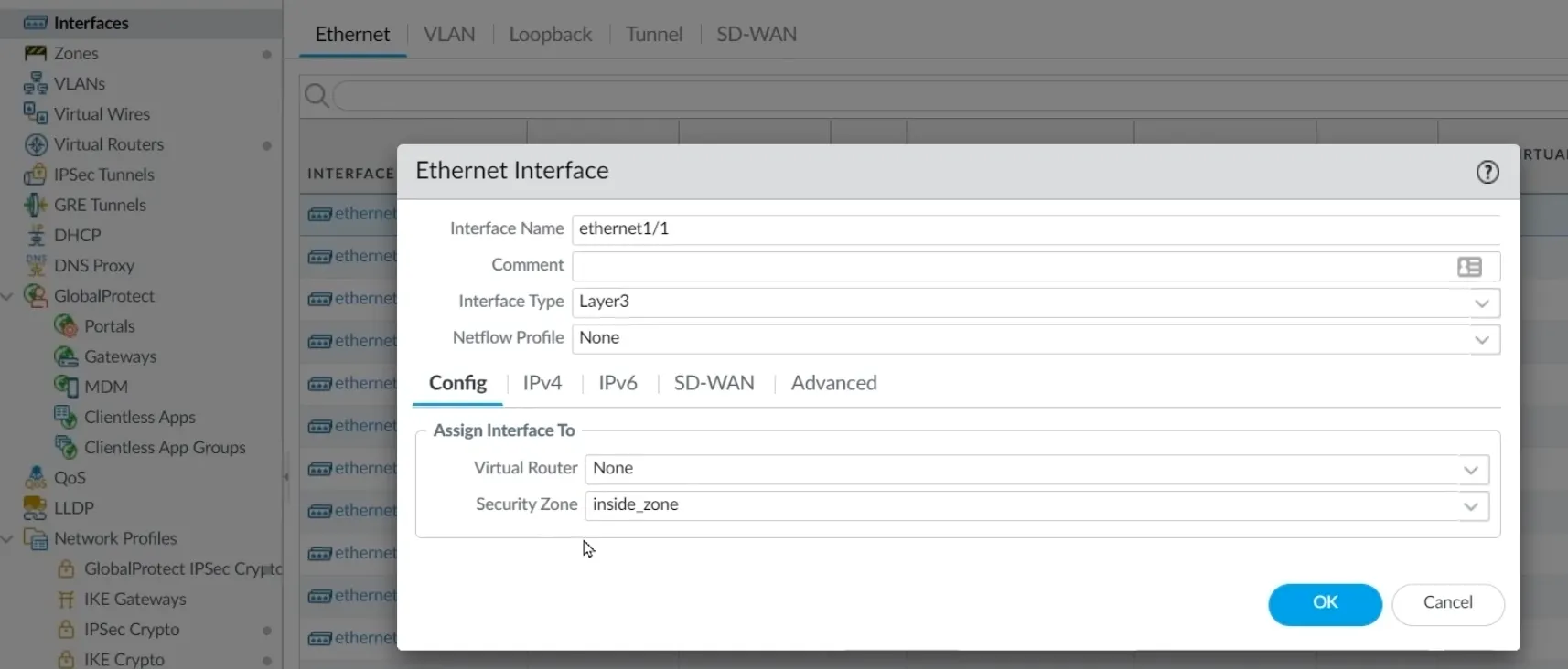 Palo Alto Ethernet Interface