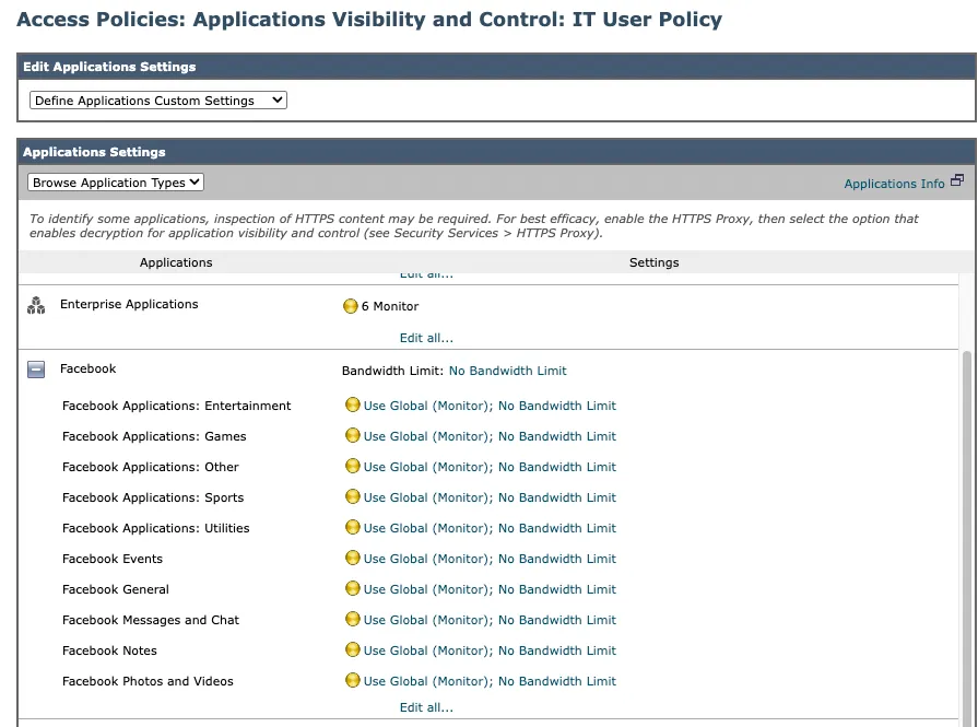 Applications Visibility and Control