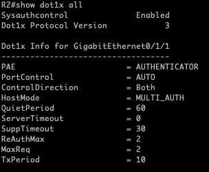 show dot1x all