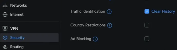 Security > Country Restriction