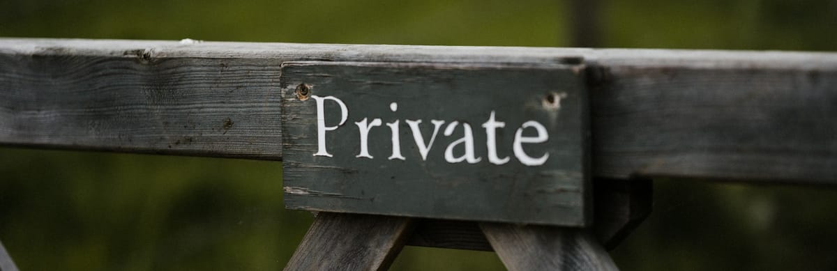 Private sign on gate